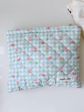 NEW Fashion Floral Makeup Bags Quilted Style Aesthetic Cute Cosmetic Makeup Bag